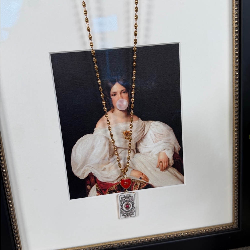 D&G Heart Card Long Necklace with case - Picture 4 of 7